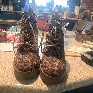 Cheetah print wedges